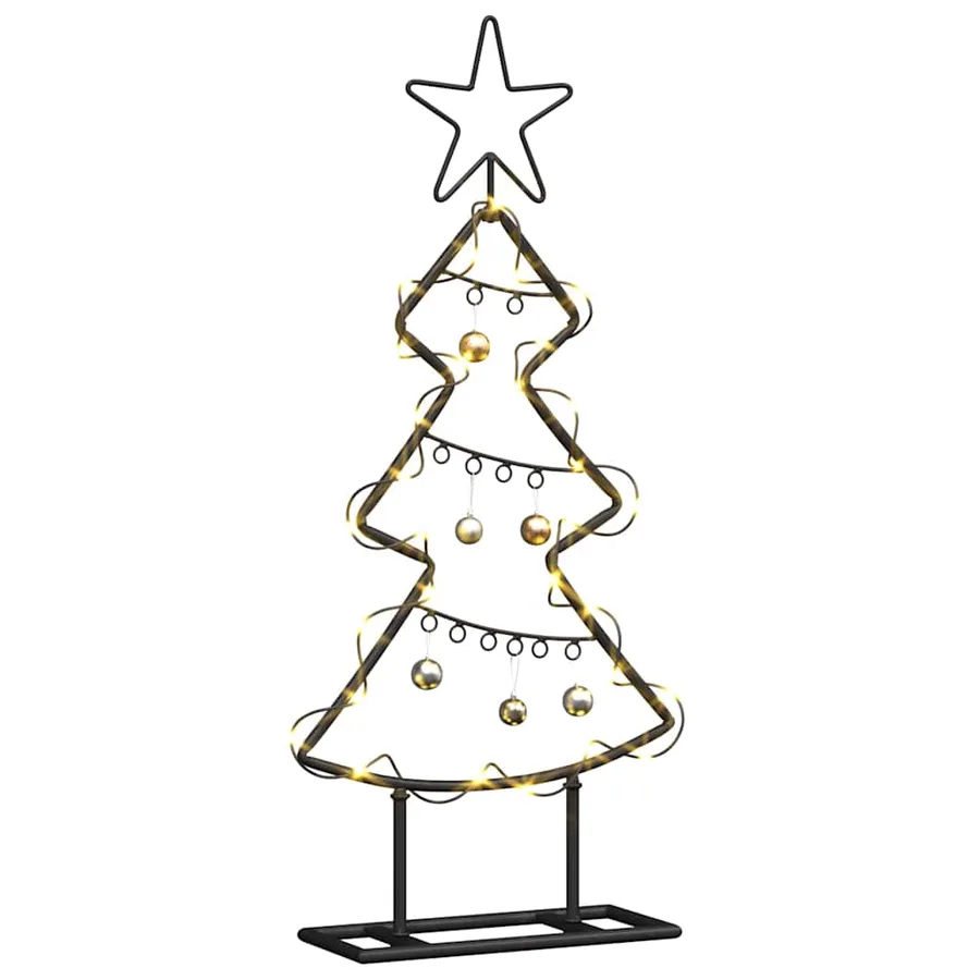 Arbre de Noël en métal avec support Noir 60 cm Acier - 3