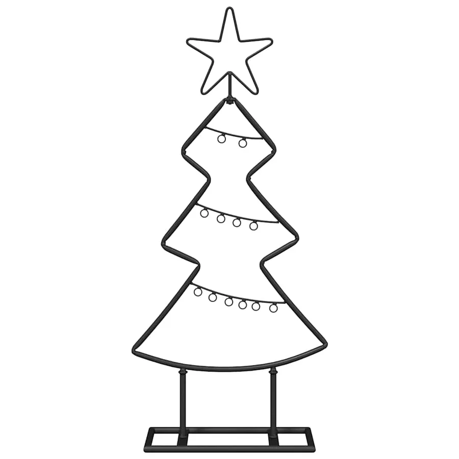Arbre de Noël en métal avec support Noir 60 cm Acier - 5