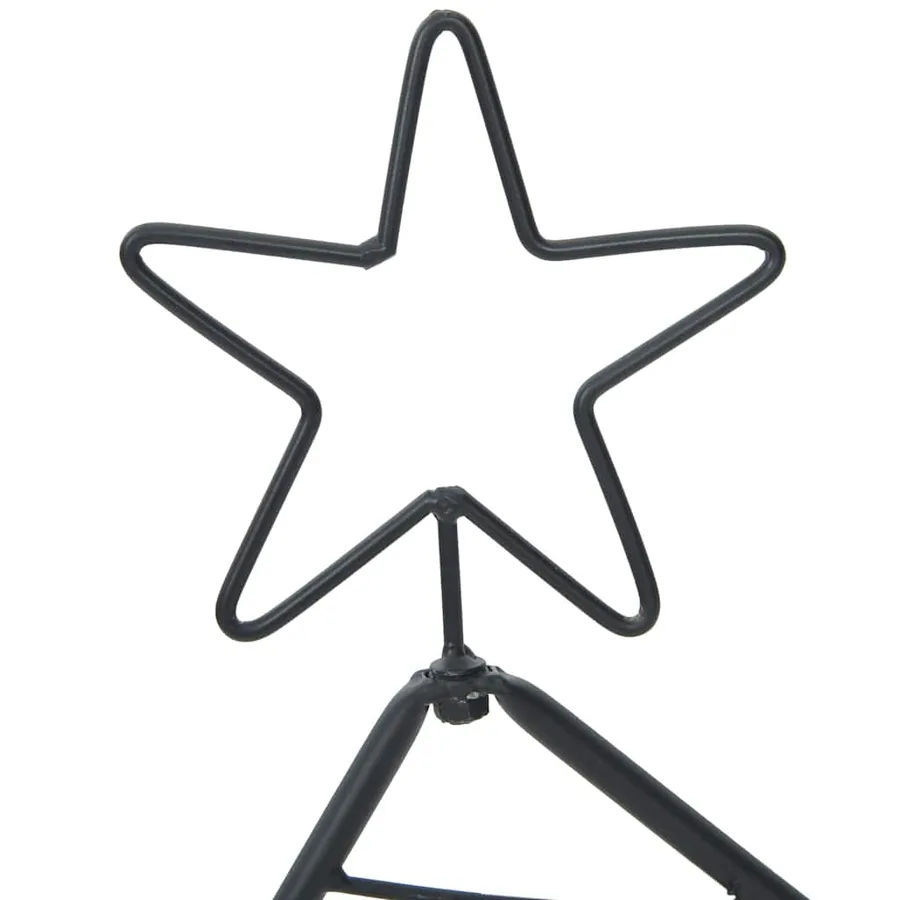 Arbre de Noël en métal avec support Noir 60 cm Acier - 7