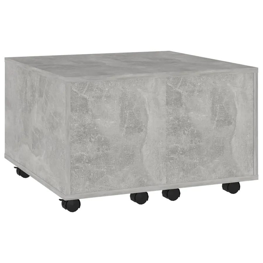 Table basse gris béton 60x60x38 cm bois d'ingénierie - 3