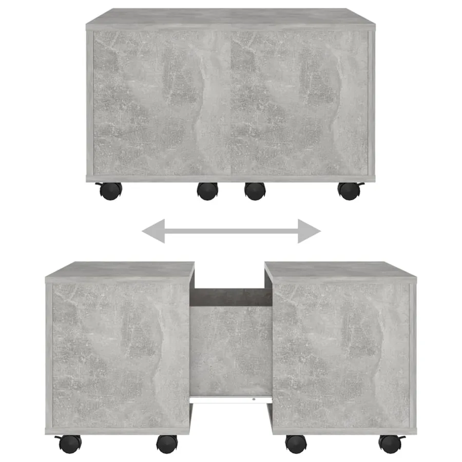Table basse gris béton 60x60x38 cm bois d'ingénierie - 7
