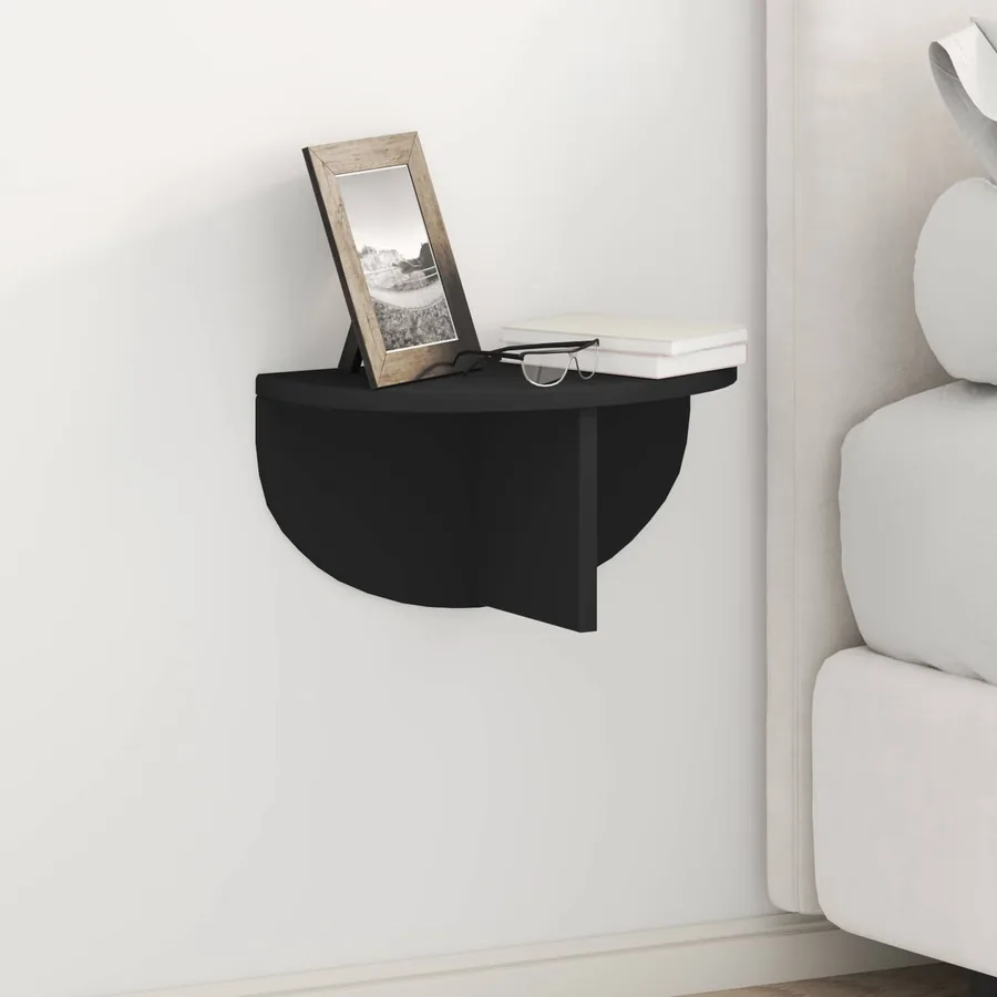 Étagère Murale 2 pcs Noir 38 x 19 x 19 cm Bois d'ingénierie