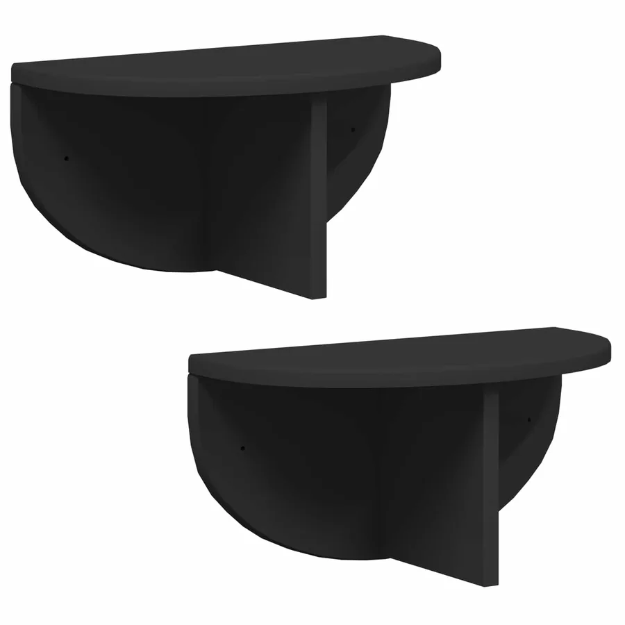 Étagère Murale 2 pcs Noir 38 x 19 x 19 cm Bois d'ingénierie - 2