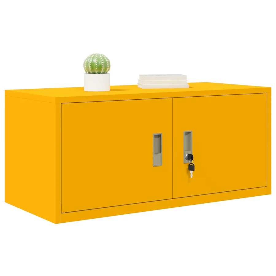 Armoire de rangement Jaune moutarde 90 x 40 x 40 cm Acier - 3