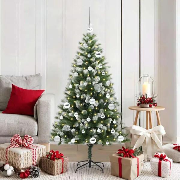 Sapin de Noël artificiel à charnière avec neige en flocons
