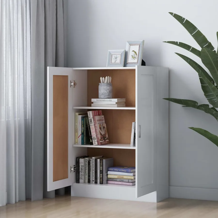 Bibliothèque Blanc 82,5x30,5x115 cm Bois d'ingénierie - 3