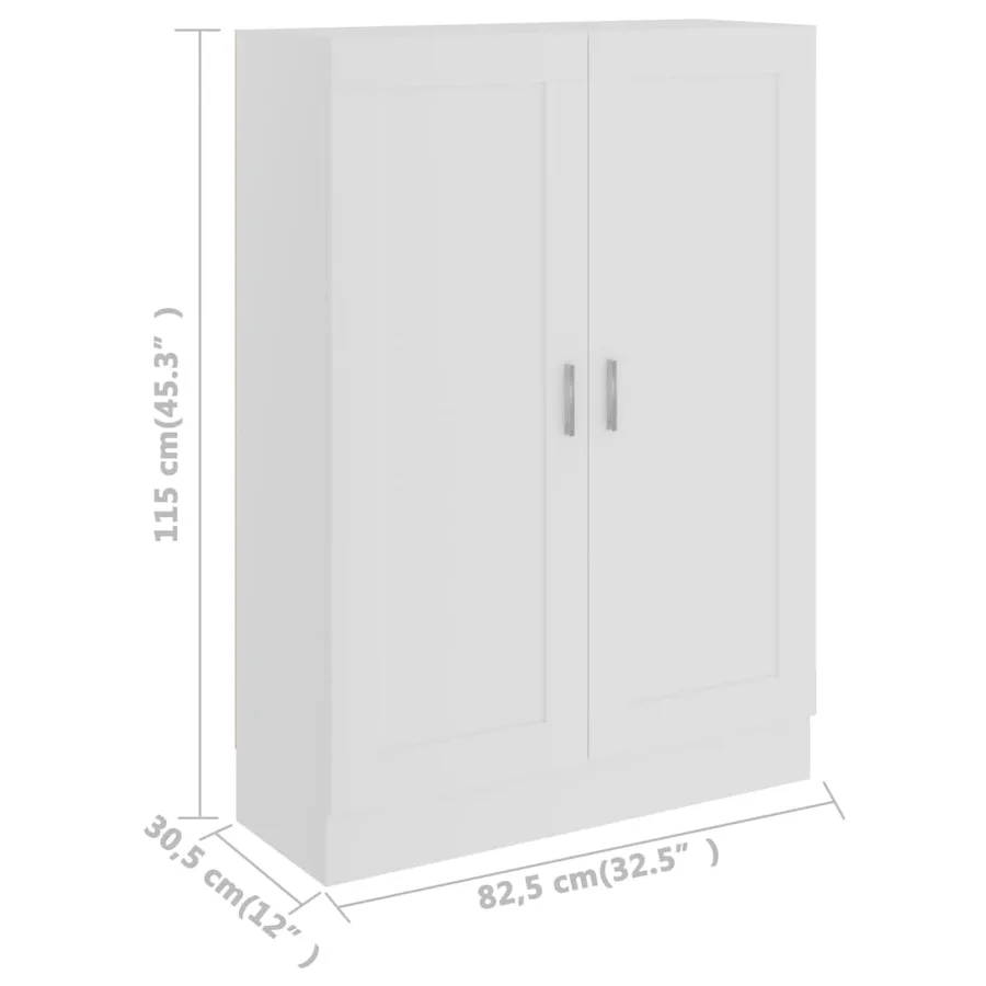 Bibliothèque Blanc 82,5x30,5x115 cm Bois d'ingénierie - 8