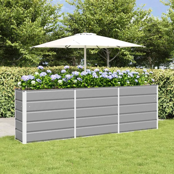 Jardinière Gris clair 240 x 40 x 75 cm Acier