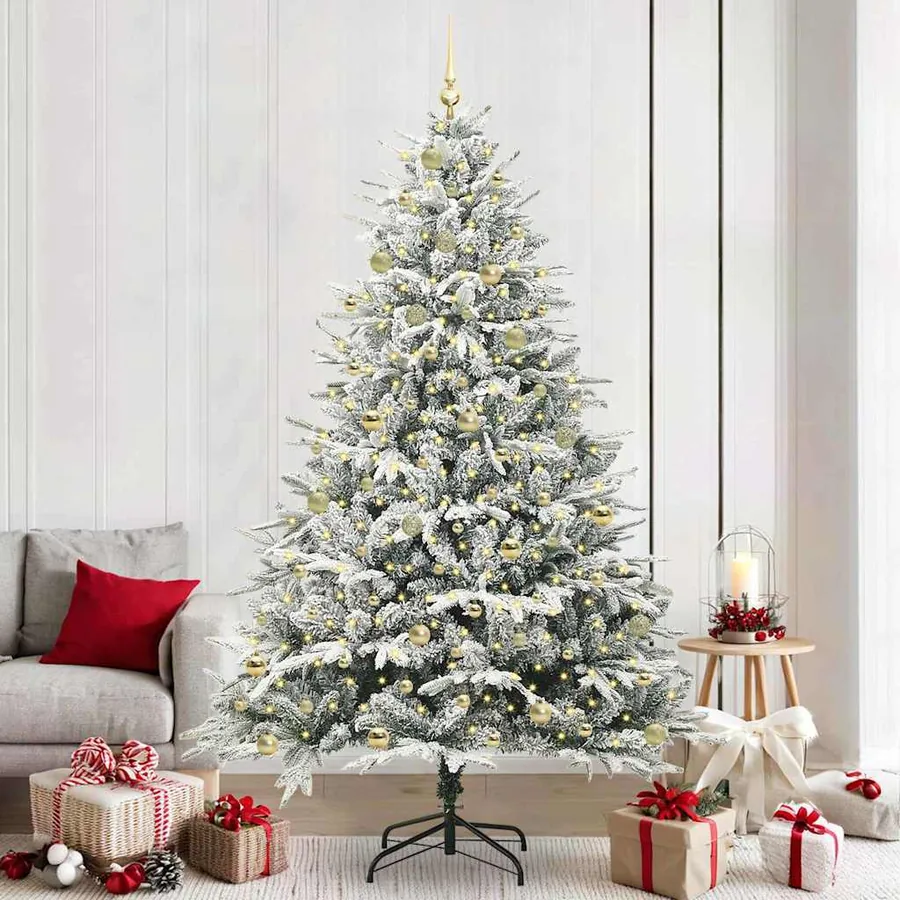 Arbre de Noël artificiel pré-éclairé avec ensemble de boules