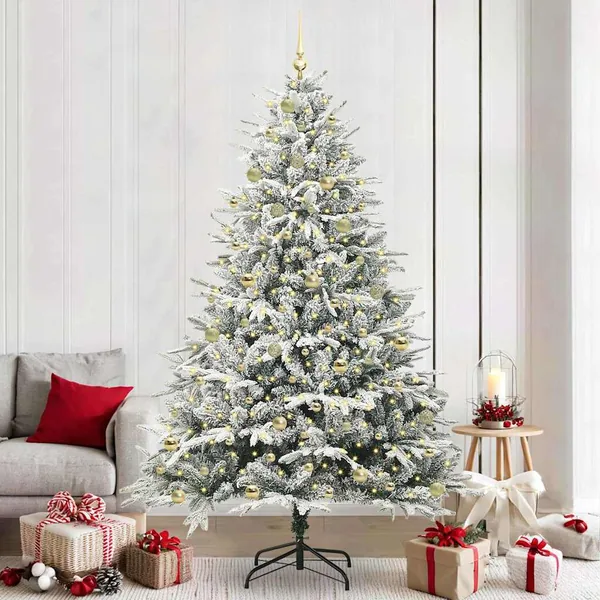 Arbre de Noël artificiel pré-éclairé avec ensemble de boules