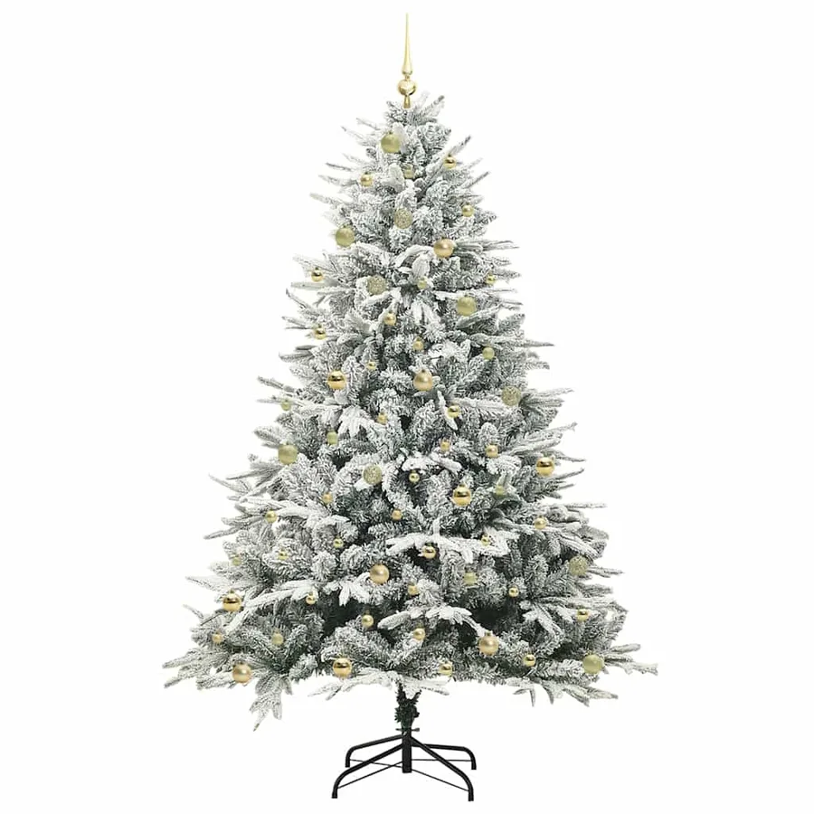 Arbre de Noël artificiel pré-éclairé avec ensemble de boules - 4