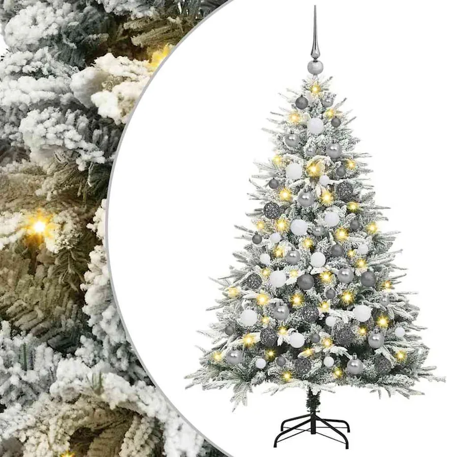Arbre de Noël artificiel pré-éclairé avec ensemble de boules - 2