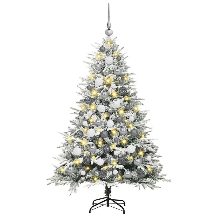 Arbre de Noël artificiel pré-éclairé avec ensemble de boules - 3