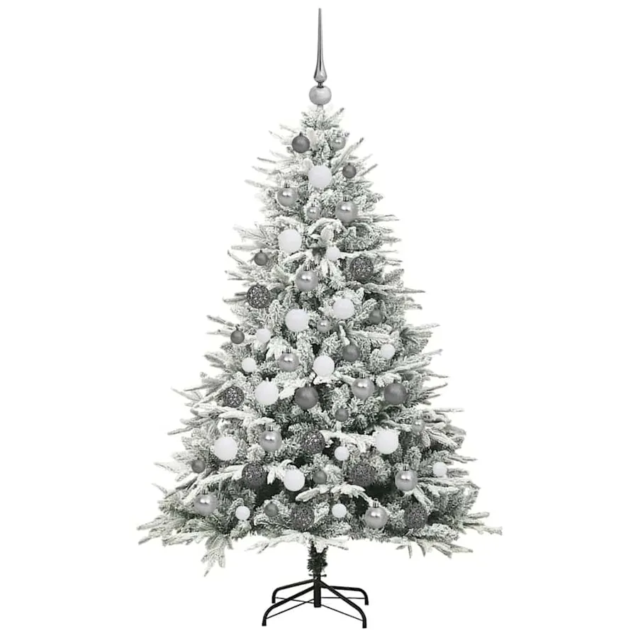 Arbre de Noël artificiel pré-éclairé avec ensemble de boules - 5
