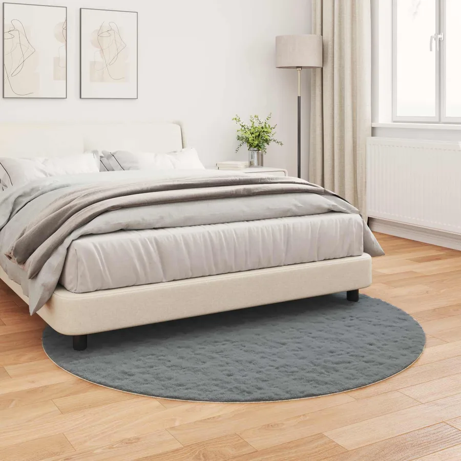 Tapis antidérapant en fausse de lapin OLITE Anthracite Ø 160 cm - 4