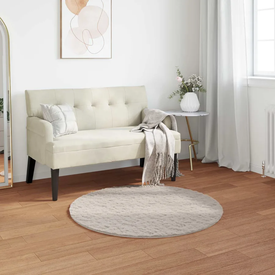Tapis antidérapant en fausse de lapin OLITE Beige Ø 120 cm