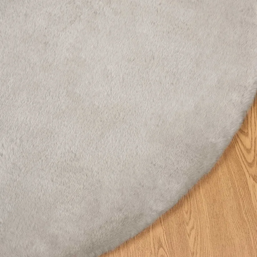 Tapis antidérapant en fausse de lapin OLITE Beige Ø 120 cm - 7