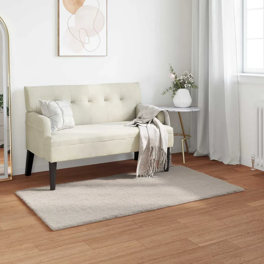 Tapis antidérapant en fausse de lapin OLITE Beige 80 x 150 cm