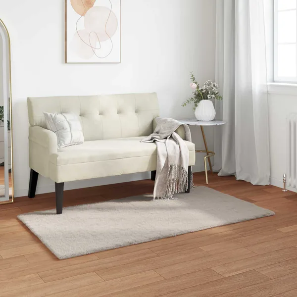 Tapis antidérapant en fausse de lapin OLITE Beige 80 x 150 cm