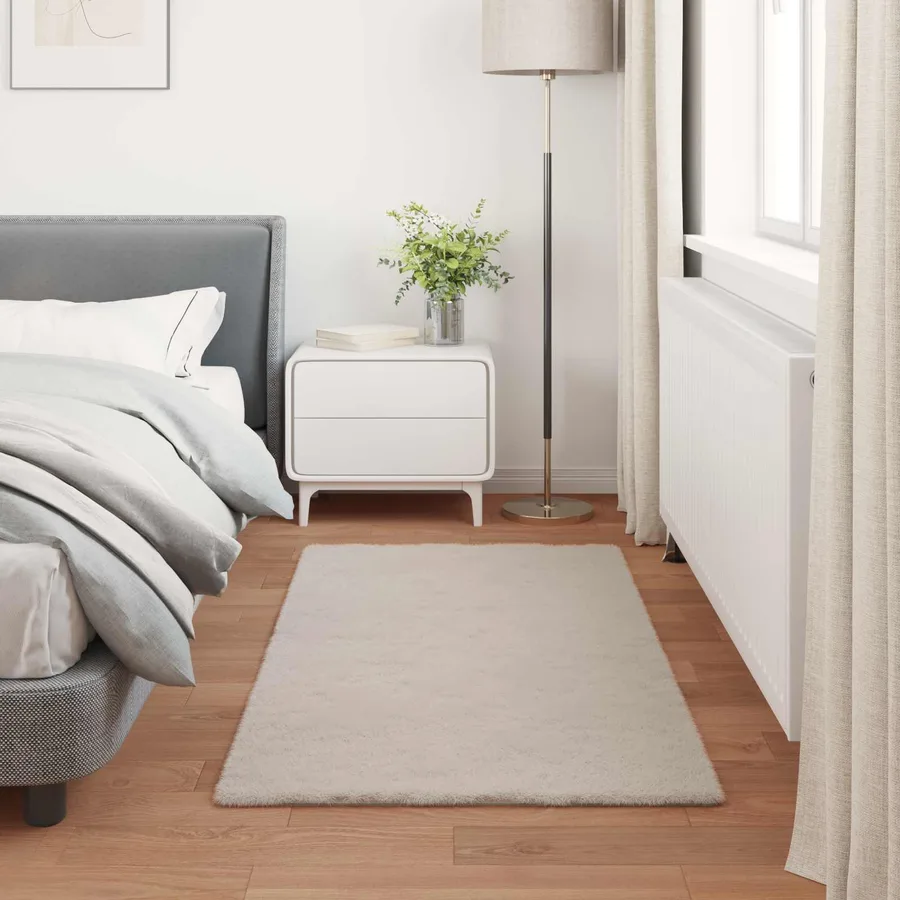 Tapis antidérapant en fausse de lapin OLITE Beige 80 x 150 cm - 4
