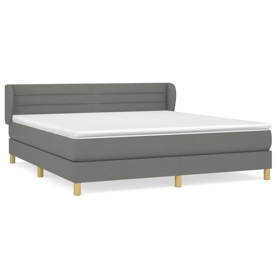 Sommier à lattes de lit avec matelas Gris foncé 160x200cm Tissu - 2