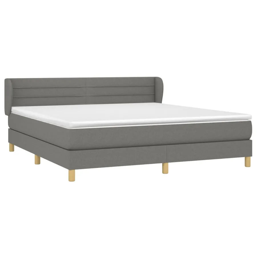Sommier à lattes de lit avec matelas Gris foncé 160x200cm Tissu - 3