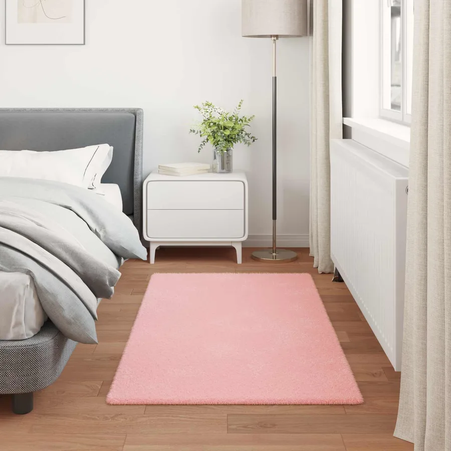 Tapis antidérapant en fausse de lapin OLITE Rose 80 x 150 cm - 4