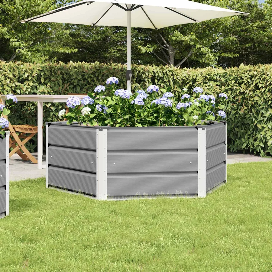 Jardinière Gris clair 129 x 129 x 45 cm Acier