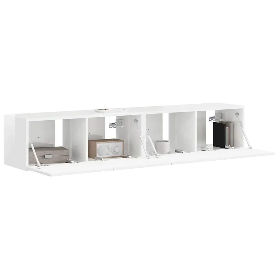 Meuble TV mural 2 pcs Blanc Brillant 78,5 x 31 x 29,5 cm - 3