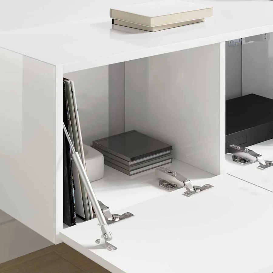 Meuble TV mural 2 pcs Blanc Brillant 78,5 x 31 x 29,5 cm - 4