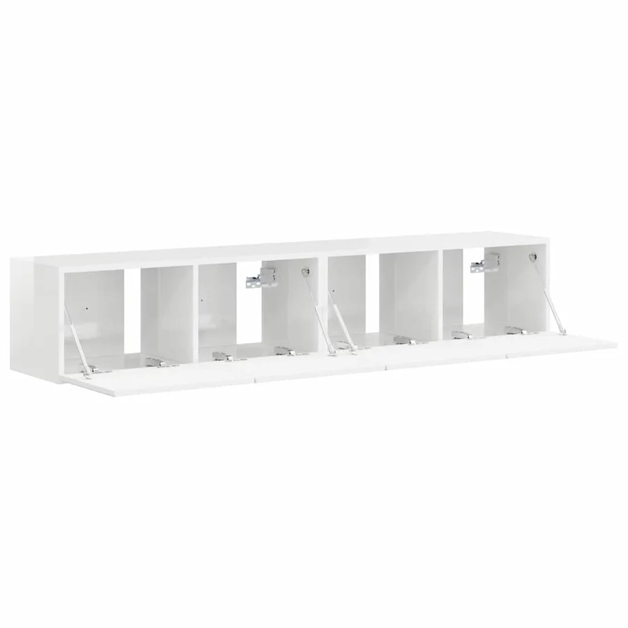 Meuble TV mural 2 pcs Blanc Brillant 78,5 x 31 x 29,5 cm - 6