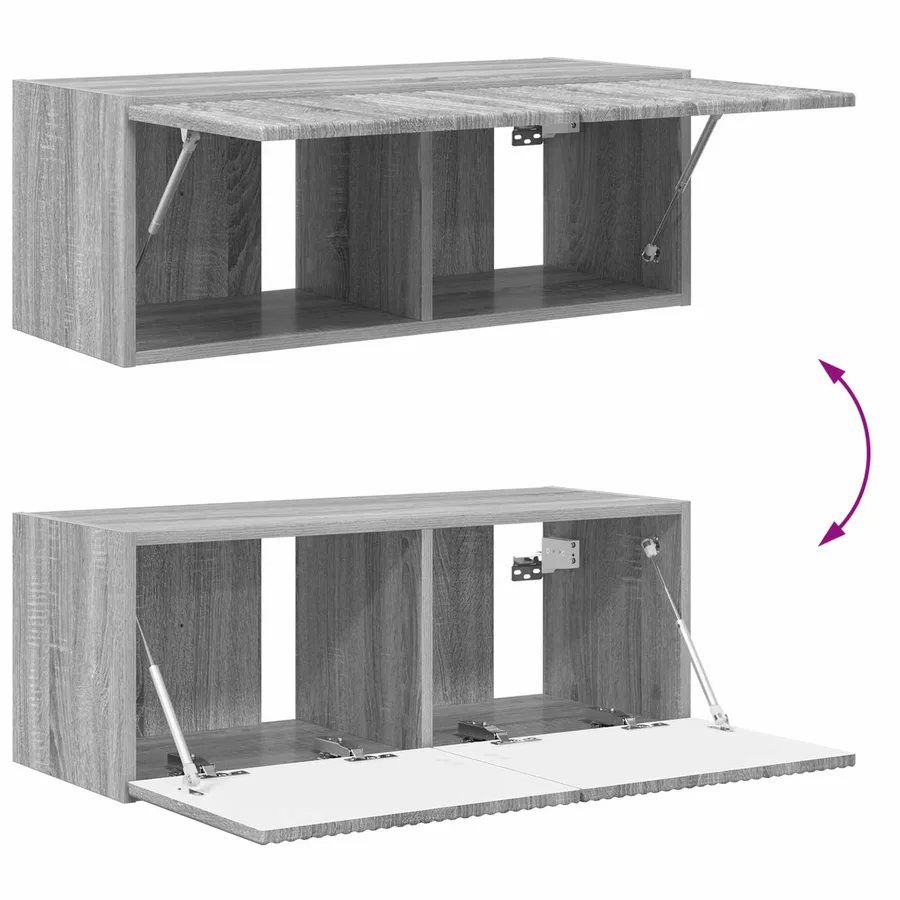 Ensemble de meuble TV mural 4 pcs Gris Sonoma Bois d'ingénierie - 10