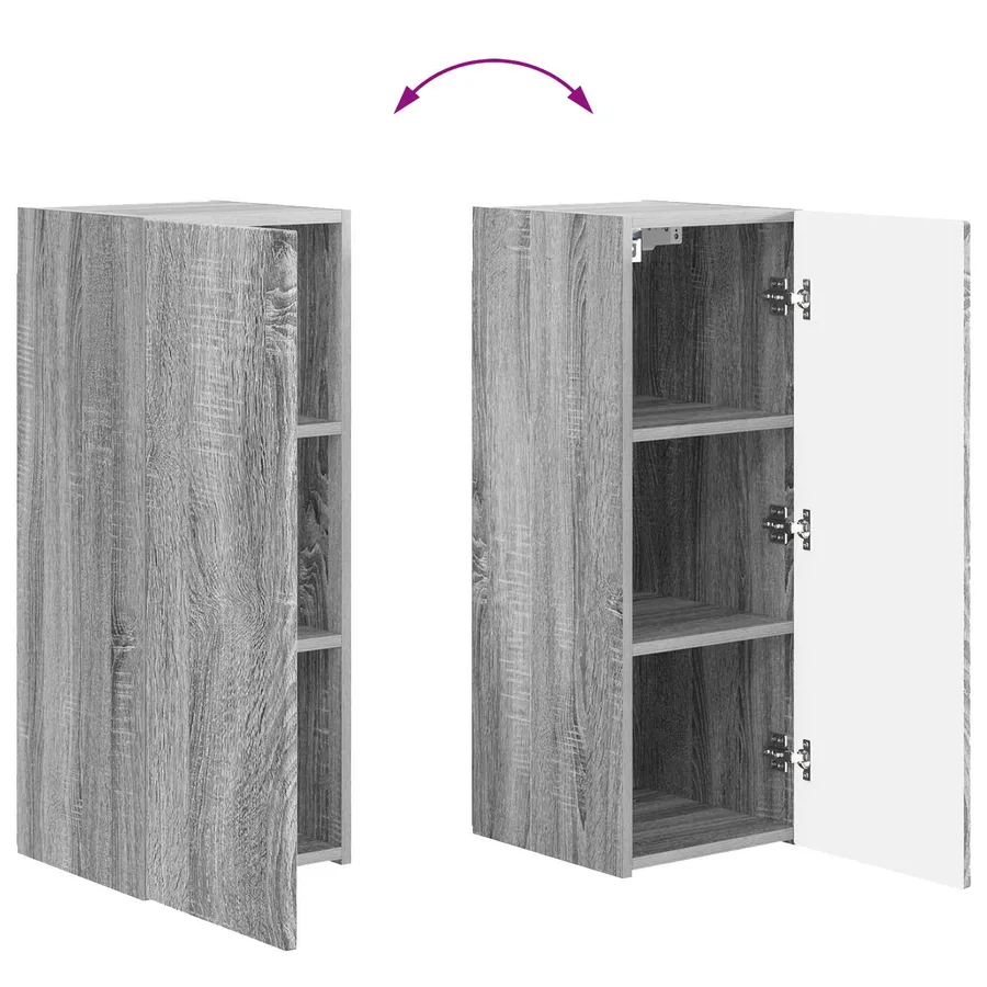 Ensemble de meuble TV mural 4 pcs Gris Sonoma Bois d'ingénierie - 11