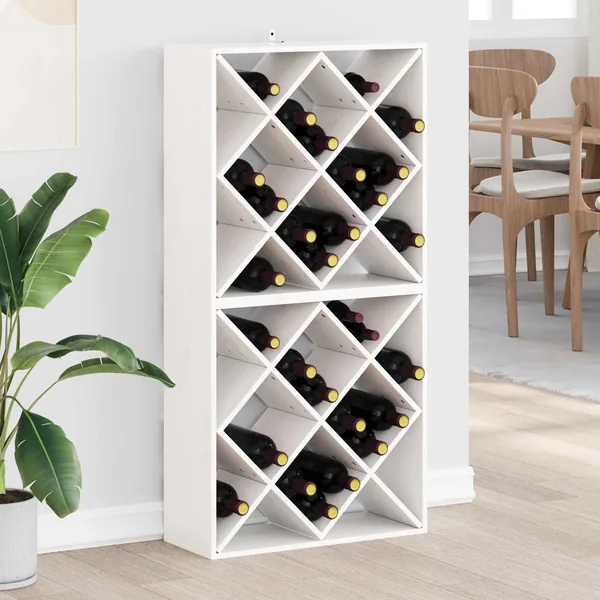 Étagère à vin 2 pcs Blanc 62 x 25 x 62 cm Pin massif