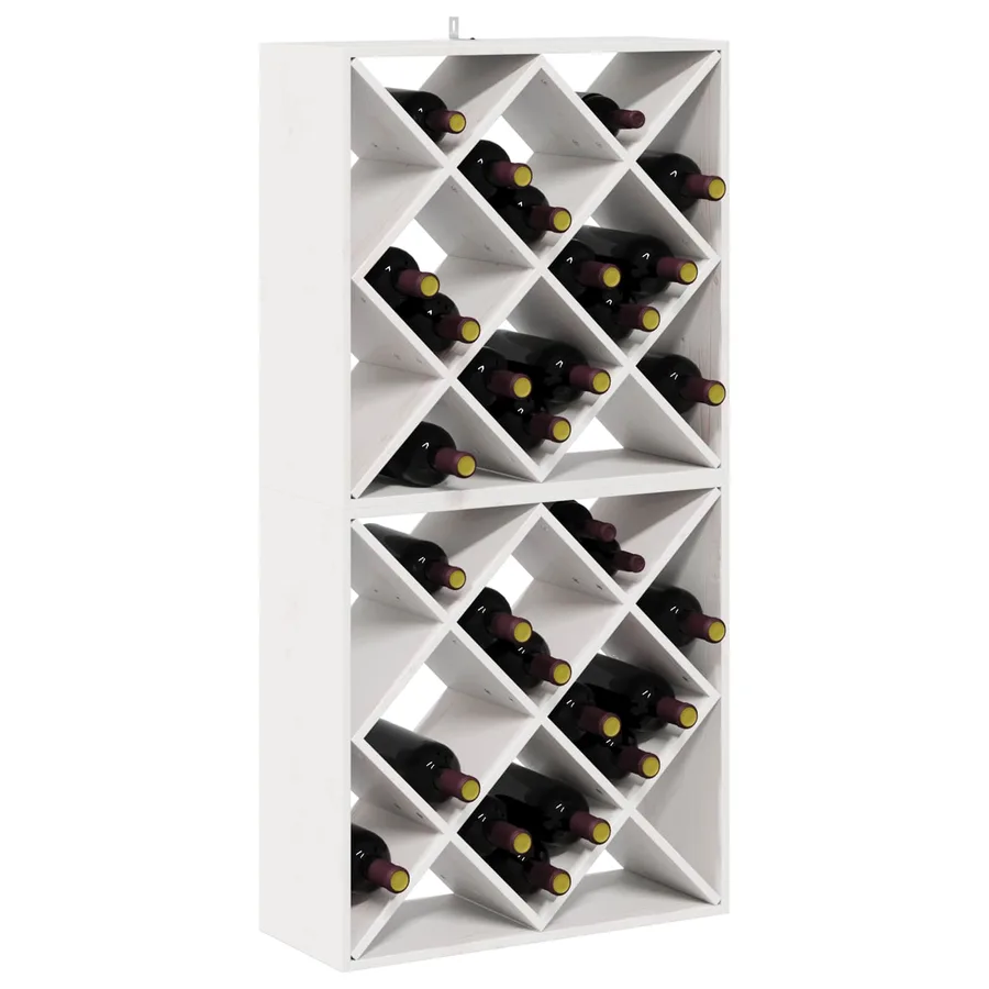 Étagère à vin 2 pcs Blanc 62 x 25 x 62 cm Pin massif - 3