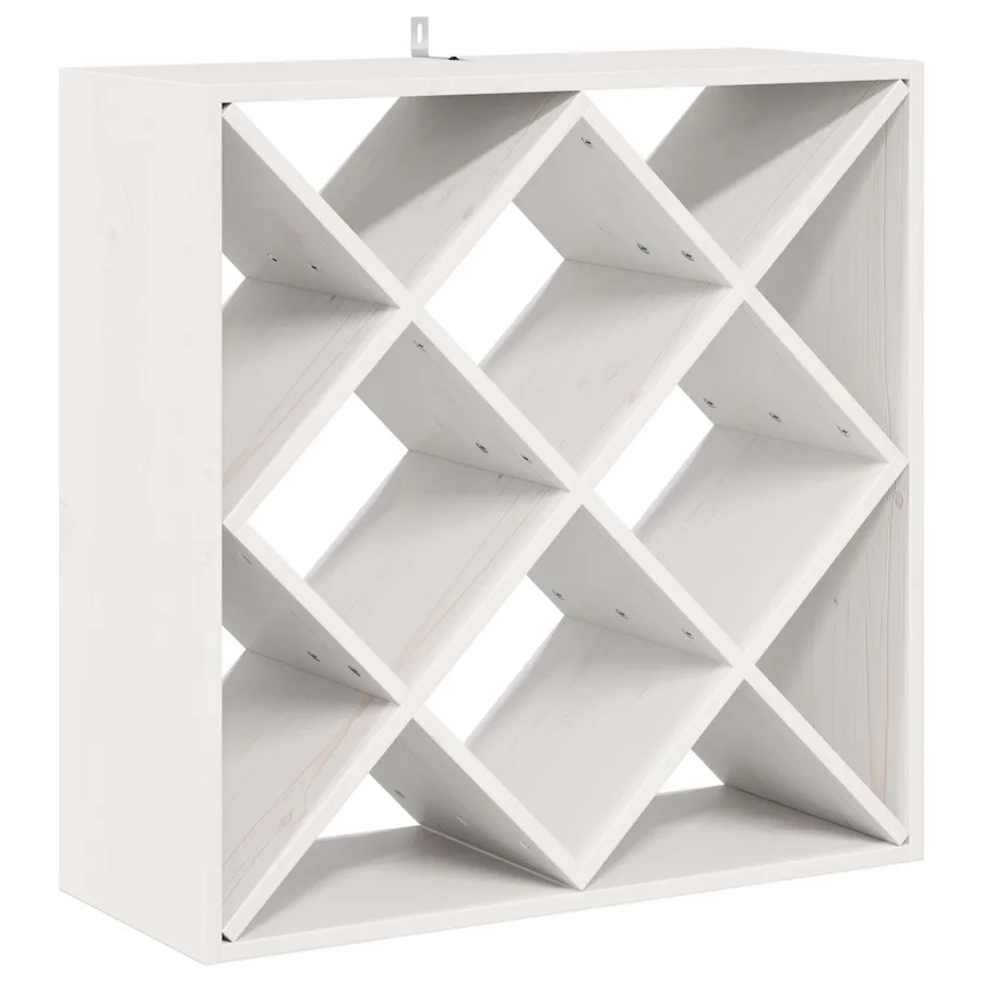 Étagère à vin 2 pcs Blanc 62 x 25 x 62 cm Pin massif - 5