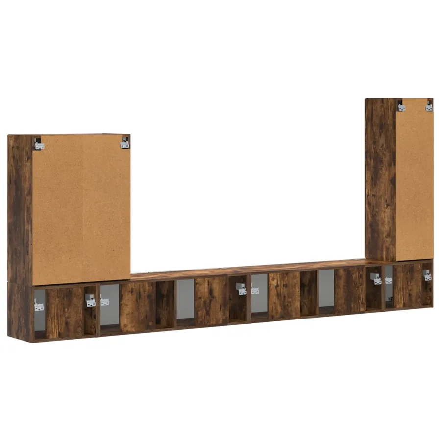 Ensemble de meuble TV mural Montage mural 6 pcs Chêne fumé - 8