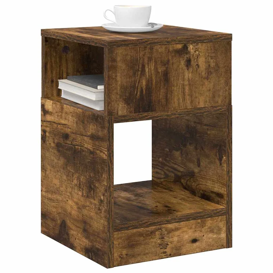 Table d'appoint Chêne fumé 30,5 x 30 x 45 cm Bois d'ingénierie - 3