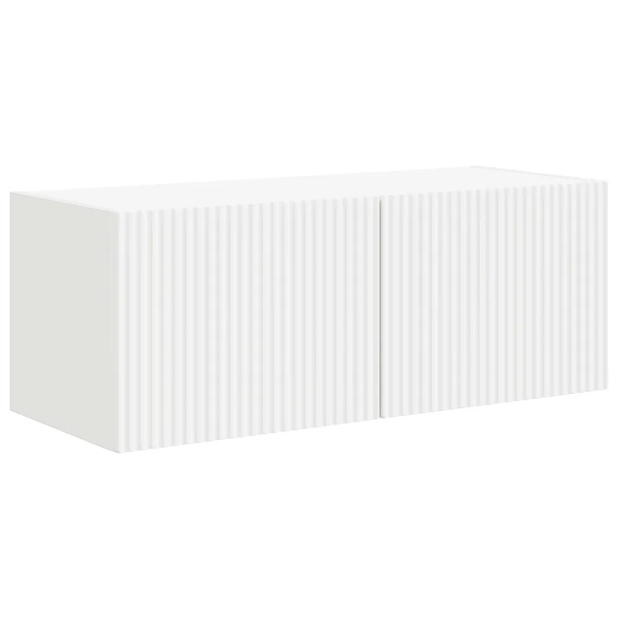 Ensemble meuble TV Montage mural 3 pcs Blanc Bois d'ingénierie - 5