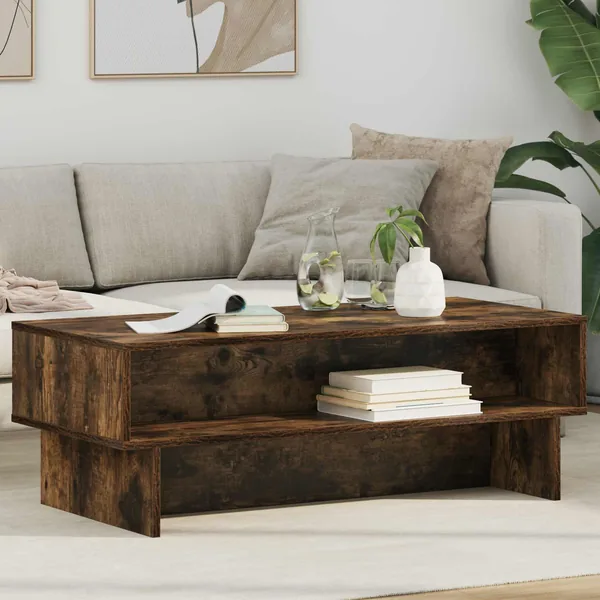 Table basse Chêne fumé 100 x 46 x 35 cm Bois d'ingénierie