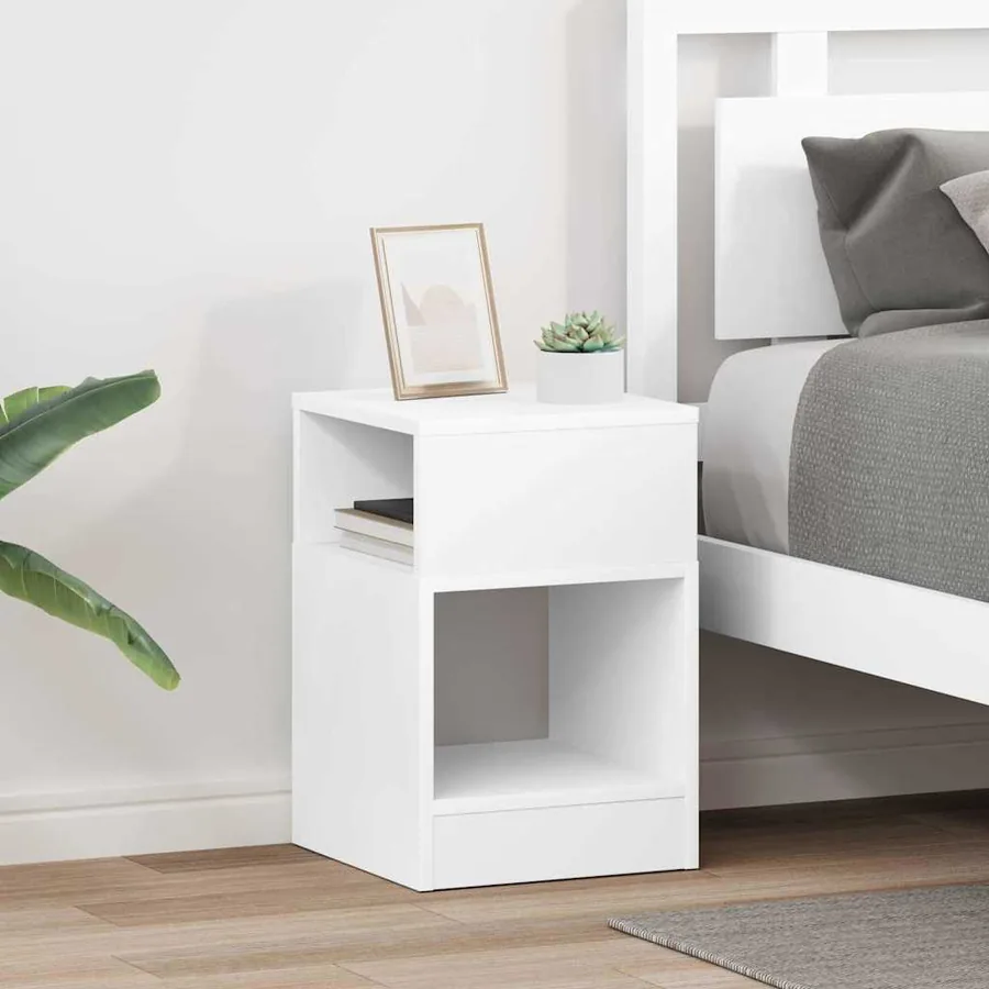 Table d'appoint 2 pcs Blanc 30,5 x 30 x 45 cm Bois d'ingénierie