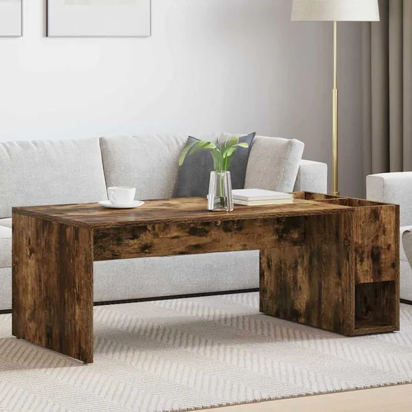 Table basse Chêne fumé 101,5 x 50 x 37 cm Bois d'ingénierie