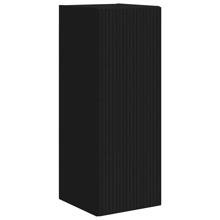 Meuble TV mural Noir 30 x 31 x 80 cm Bois d'ingénierie - 2