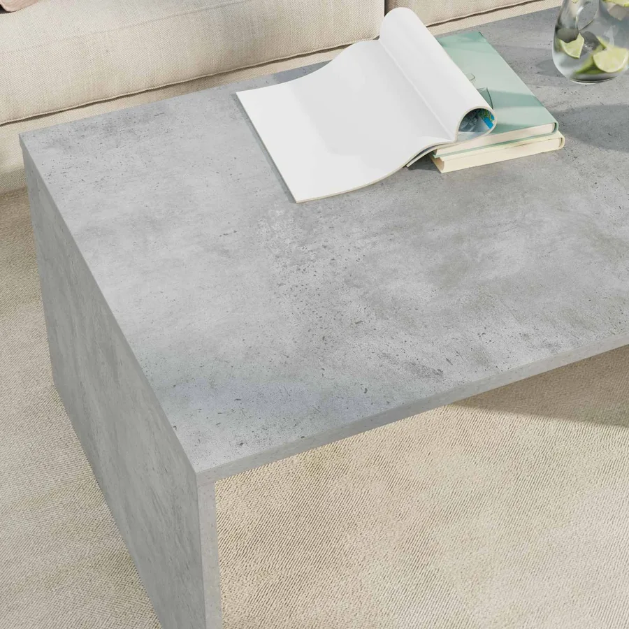 Table basse Gris béton 95 x 50 x 34 cm Bois d'ingénierie - 4