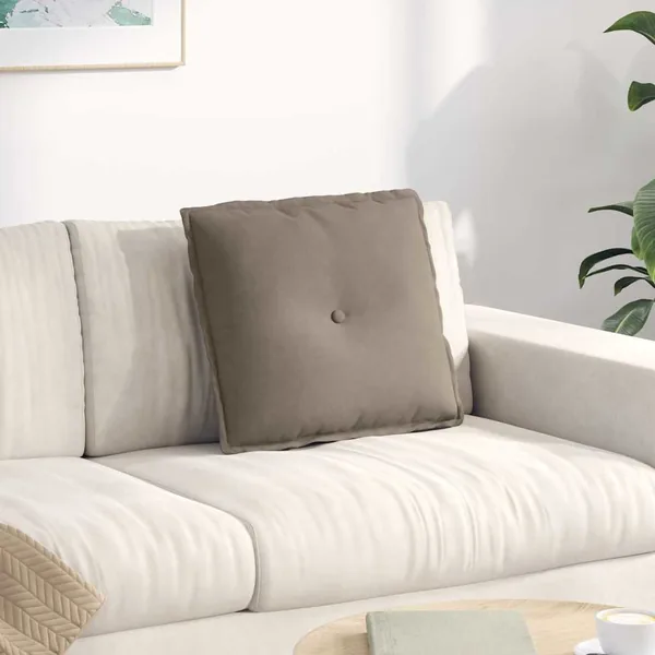 Coussin de Dos Taupe 50 x 45 cm Tissu en microfibre
