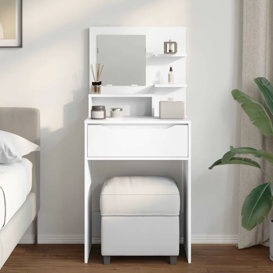 Tables de maquillage pour chambre Blanc 80 x 39,6 x 135 cm - 4