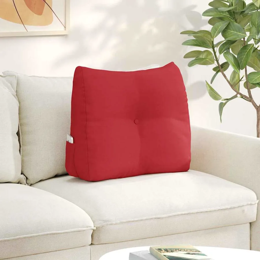 Coussin de Dos Rouge 60 x 24 x 50 cm tissu