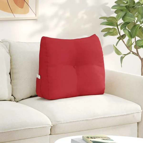 Coussin de Dos Rouge 60 x 24 x 50 cm tissu