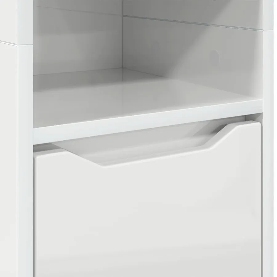 Cabinet de salle de bain Blanc brillant 30,5 x 30 x 195 cm - 10