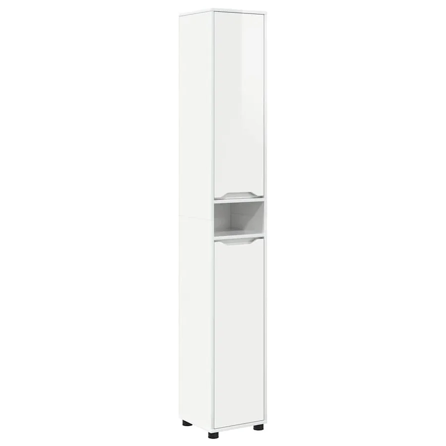 Cabinet de salle de bain Blanc brillant 30,5 x 30 x 195 cm - 2
